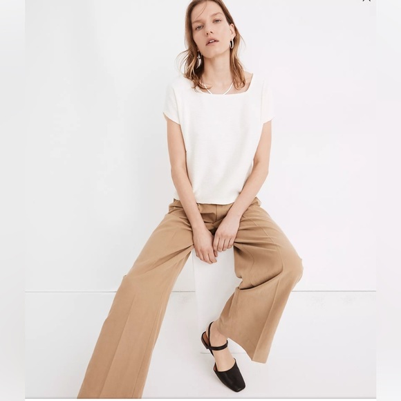 Madewell Ottoman Jaquard Square Neck Top Size L - Picture 2 of 12